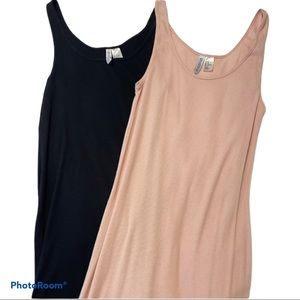 H & M Basic tank dresses in size M. Set of 2.
